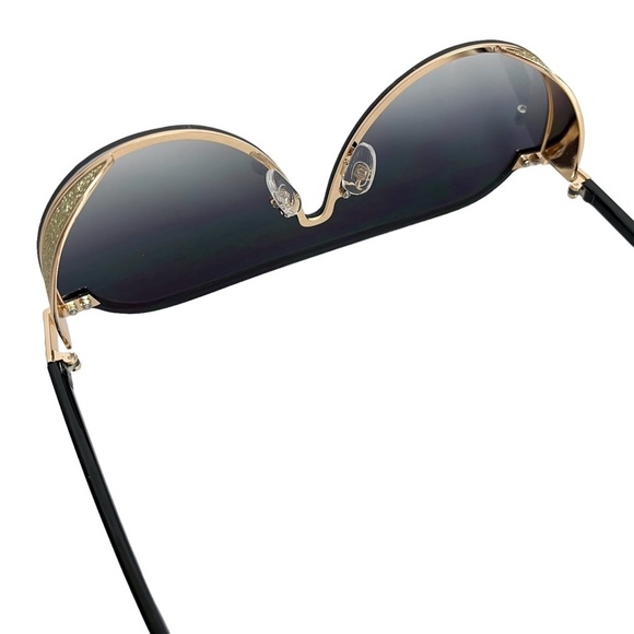 SUNGLASSES Fashion Black Gold Smokey Lenses Summer Vacation Beach Glasses - Picture 15 of 16